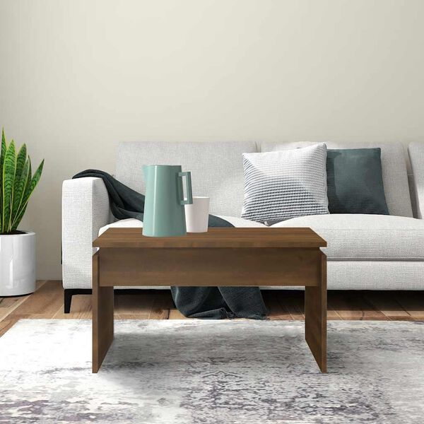 vidaXL Salontafel 68x50x38 cm bewerkt hout bruin eikenkleur