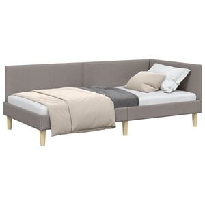 vidaXL Hoekbedframe Taupe 80 x 200 cm Stof