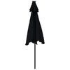 vidaXL Parasol met LED's en stalen paal 225x225x212 cm zwart