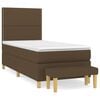 vidaXL Boxspring met matras stof donkerbruin 90x200 cm