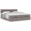vidaXL Ottoman bed met matrassen 200x200cm stof taupe