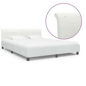 vidaXL Bedframe kunstleer wit 160x200 cm