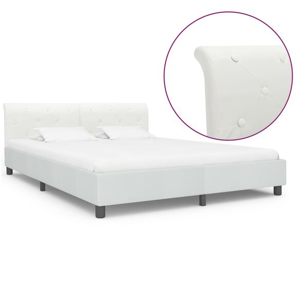 vidaXL Bedframe kunstleer wit 160x200 cm