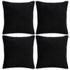 vidaXL Kussenhoezen 4 st 80x80 cm stof zwart