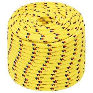 vidaXL Multifunctioneel gebruikstouw 12 mm 50 m Geel PP