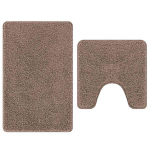 vidaXL Antislip Badmat Set 2 pcs Bruin PP