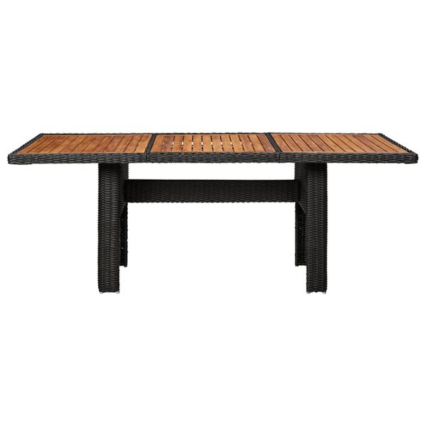 vidaXL Tuintafel 200x100x74 cm poly rattan zwart