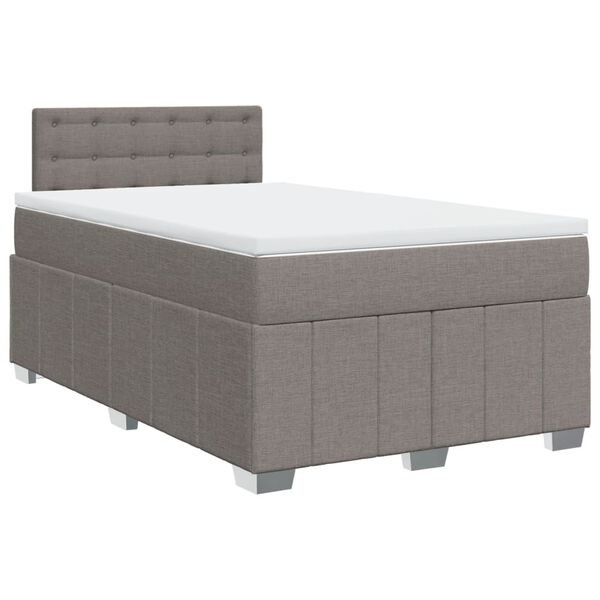 vidaXL Boxspring met matras stof taupe 120x200 cm