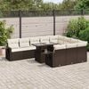 vidaXL 11-delige Loungeset met kussens poly rattan bruin