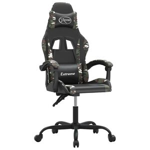 vidaXL Gamestoel kunstleer zwart en camouflage