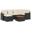 vidaXL 7-delige Loungeset met kussens poly rattan zwart