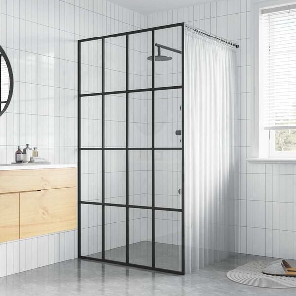 vidaXL Inloopdouchewand 100x195 cm transparant gehard glas