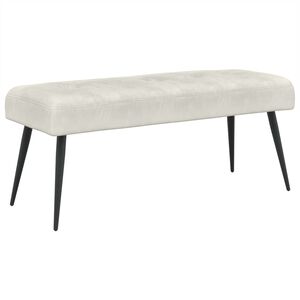 vidaXL Bank met knoopverstelling Cr&egrave;mekleurig 110 x 40 x 46 cm fluweel