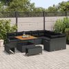 vidaXL Tuin Sofa Set met kussen met opslag met kussen 12 pcs Zwart