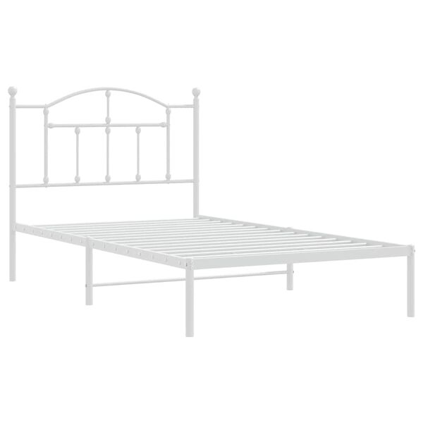 vidaXL Bedframe met hoofdbord metaal wit 100x190 cm