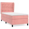 vidaXL Boxspring met matras fluweel roze 90x190 cm