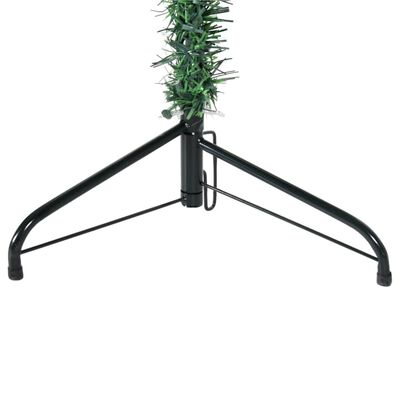 vidaXL Kunstkerstboom half met standaard smal 210 cm groen