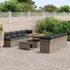 vidaXL Tuin Sofa Set 11 pcs Grijs poly rattan