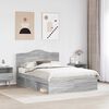vidaXL Bedframe Grijs Sonoma 140 x 190 cm Massief grenenhout