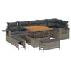 vidaXL Tuin Sofa Set 9 pcs Grijs poly rattan