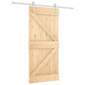 vidaXL Schuifdeur 95 x 210 cm Massief Grenenhout (Niet-Behandeld)