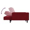 vidaXL Slaapbank 2-zits met voetenbank fluweel wijnrood