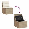 vidaXL 6-delige Loungeset met kussens poly rattan acacia beige