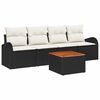 vidaXL Tuinbankenset 5 st Zwart poly rattan