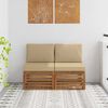 vidaXL 2 Stuk Buiten Midden Sofa Massief Acaciahout Naturel