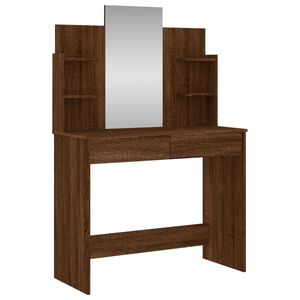 vidaXL Kaptafel met spiegel 96x39x142 cm bruin eikenkleur