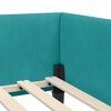 vidaXL Hoekbedframe met hoofdeinde Turquoise 90 cm x 200 cm Fluweel