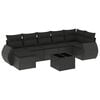 vidaXL 8-delige Loungeset met kussens poly rattan zwart
