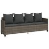 vidaXL Ligbed met kussen&nbsp;poly rattan grijs