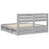 vidaXL Bedframe Grijs Sonoma 200 x 200 cm Massief grenenhout