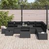 vidaXL Tuin Sofa Set 9 pcs Zwart poly rattan