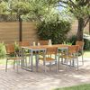 vidaXL Tuin Eetset 7 pcs Grijs en bruin Massief acaciahout