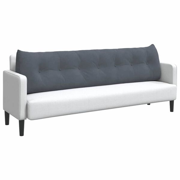 vidaXL Rugkussen Donkergrijs 200 x 24 x 50 cm Fluweel