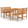 vidaXL 5-delige tuinset 150x90 cm massief teakhout