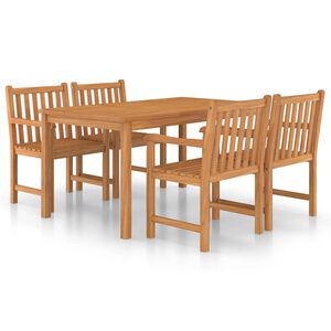 vidaXL 5-delige tuinset 150x90 cm massief teakhout