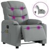 vidaXL Massagestoel elektrisch verstelbaar stof lichtgrijs