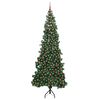 vidaXL Hoek Kunstkerstboom met 300 LED Groen 240 cm PVC en Metaal