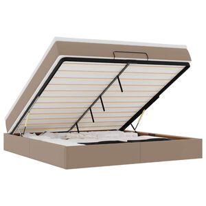 vidaXL Ottoman bed met matras 180x200cm kunstleer cappuccinokleurig