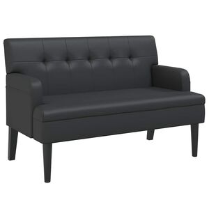 vidaXL Bank met rugleuning zwart 112x65,5x75 cm kunstleer