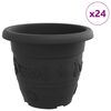 vidaXL Ronde Bloempot 24 st Zwart &Oslash; 34 x 28 cm Kunststof