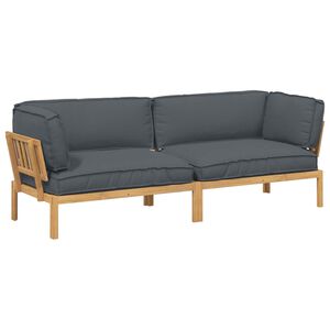 vidaXL Bankstel 2 st Antraciet 266 x 92 x 69 cm Massief Acaciahout