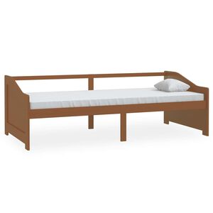 vidaXL Bedbank 3-zits massief grenenhout honingbruin 90x200 cm