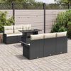 vidaXL Tuin Sofa Set met kussen 7 pcs Zwart poly rattan