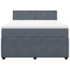 vidaXL Boxspring met matras fluweel donkergrijs 140x190 cm