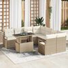 vidaXL Tuin Sofa Set met kussen 9 pcs Beige en Cr&egrave;me poly rattan