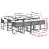 vidaXL 9-delige Tuinset poly rattan zwart